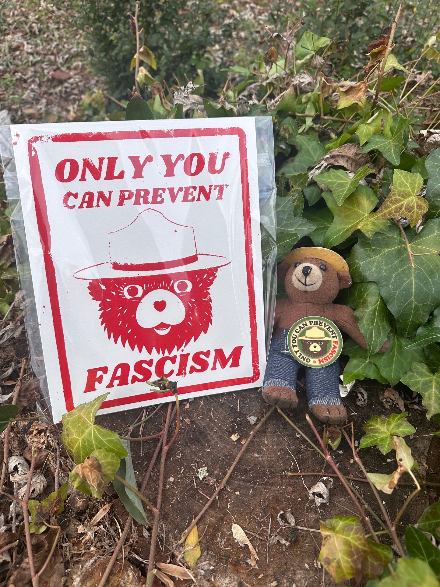 "Only You Can Prevent Fascism"  Bear Sticker