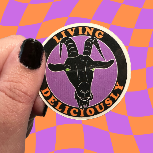 Black Philip "Living Deliciously" Sticker