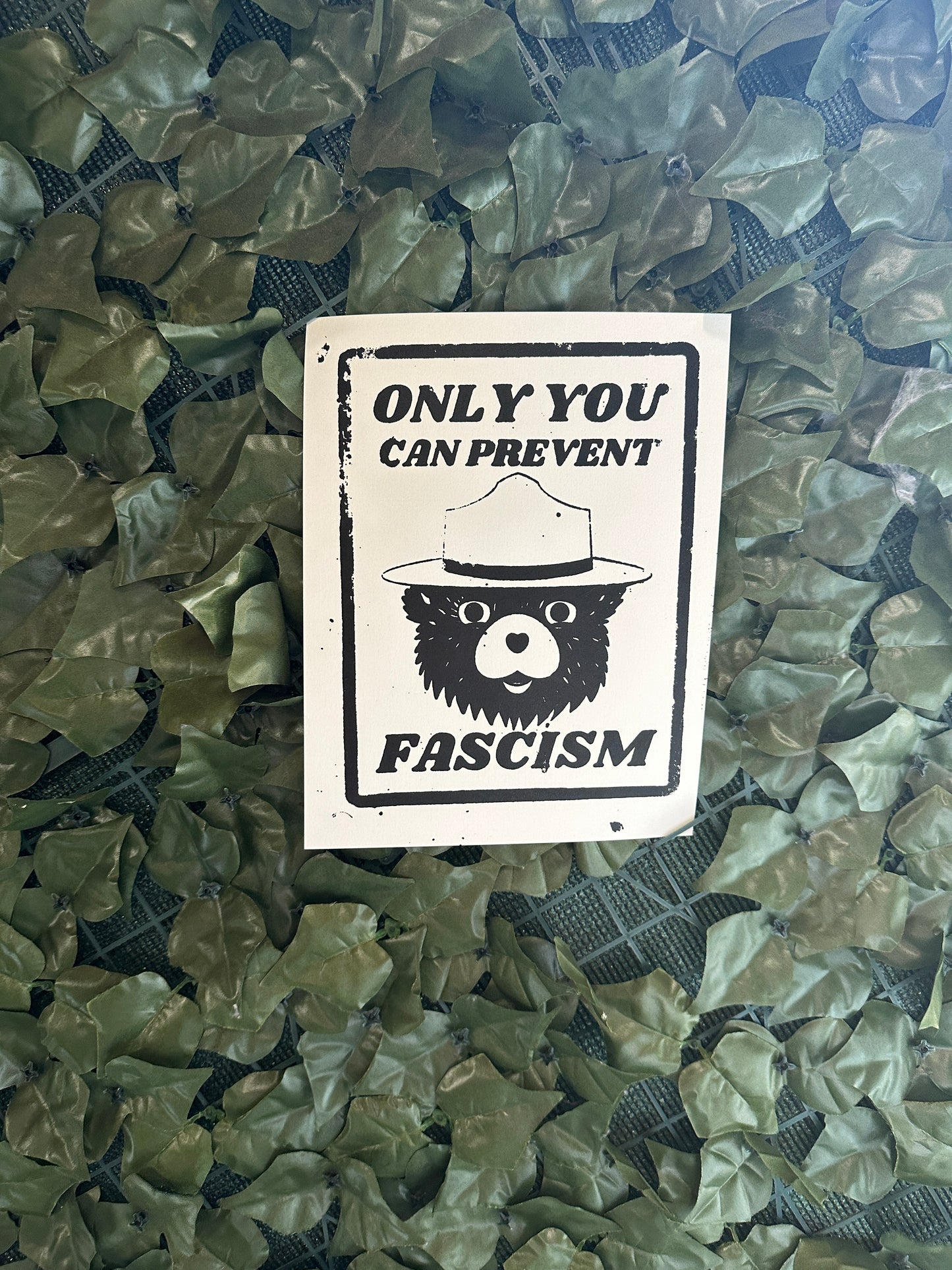 "Only You Can Prevent Fascism"  Bear Screen Print