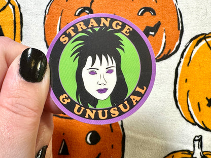 Lydia Deetz "Strange & Unusual" Sticker